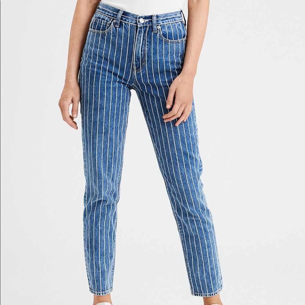 SOLD- AE striped mom jeans (NWT)